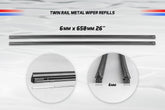 Pair Twin Rail Metal Wiper Refill 6mm x 650mm 26" - Service Parts Online